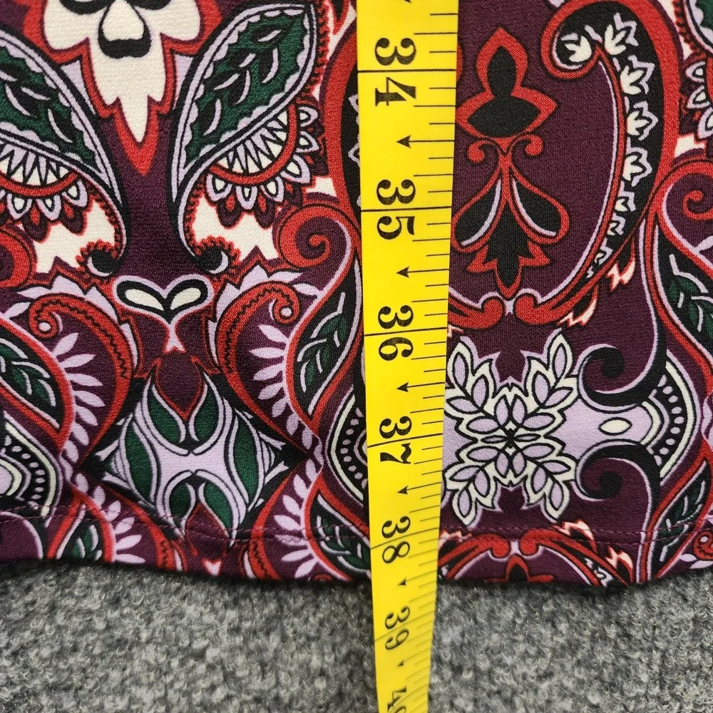 Chico's Women's Paisley Bell Sleeve Shift Dress Boho Stretch Lined Size 1 (8/10) - Picture 2 of 8